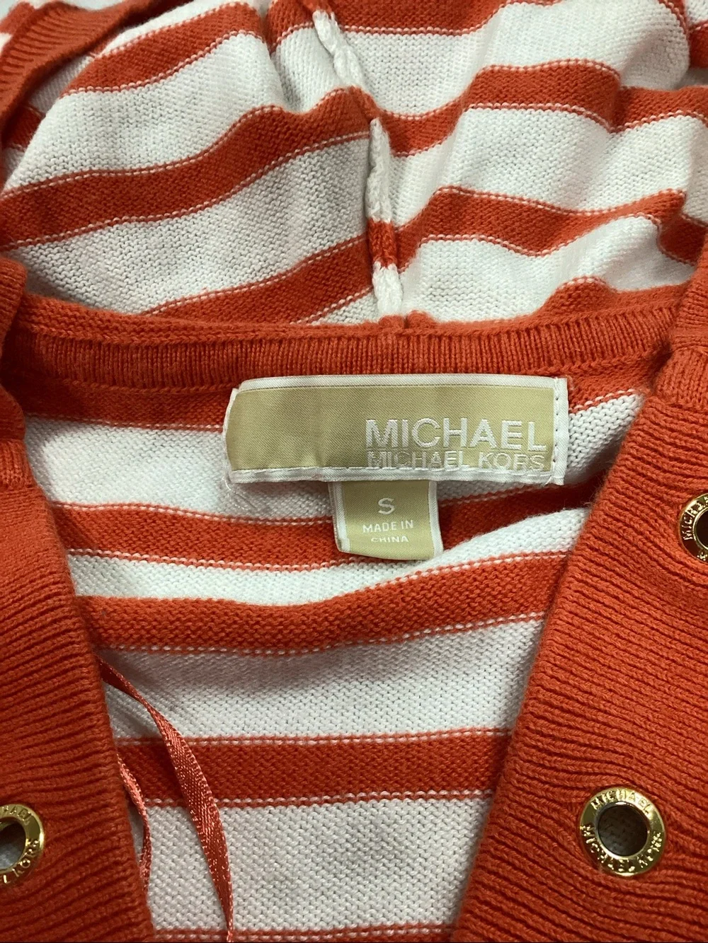 Michael Kors striped hooded